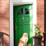 Green front door