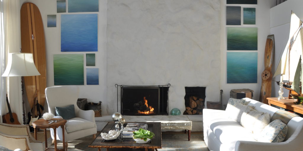 Why Stone Fireplaces And Accent Tile Seem So Important Brooke And Steve Plastered The Old Lava Rock Fireplace Below Surrounded It With S Art