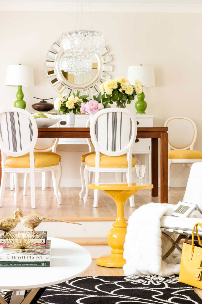Dining Room | Living Room | Decorating with Yellow | Table Lamps | Decorating with Black